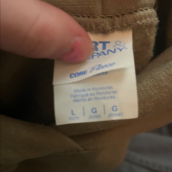 New York & Company Olive Green Hoodie with Interior Logo Tag - Picture 2 of 3
